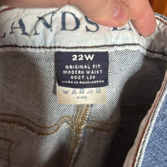 Lands' End Original Fit Modern Waist Boot Leg Blue Jeans Blue Cruiser Size 22W - Picture 8 of 9